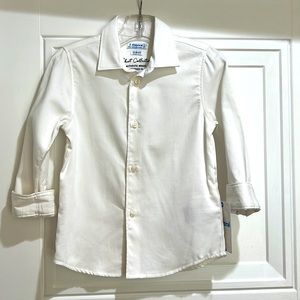 Mayoral Boys Slim fit white dress shirt size 2 NWT